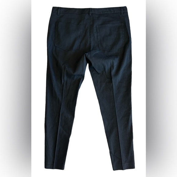 Theory | Women’s black linen blend pants, zipper/button front closure, size 10 - Picture 4 of 14